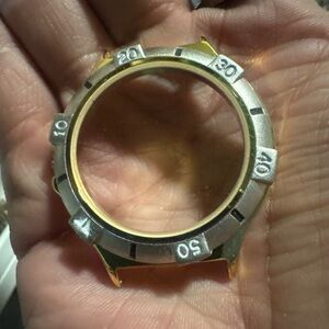 Gold and Silver tone Watch Bezel with crystal